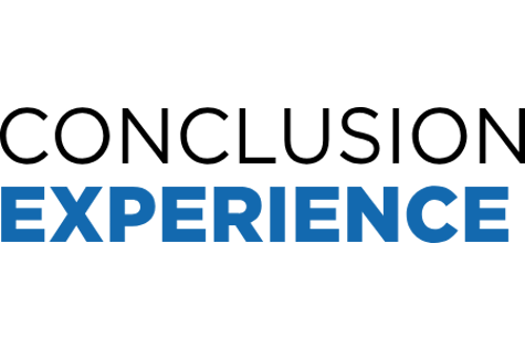 EXPERIENCE in large blue uppercase letters on a black background
