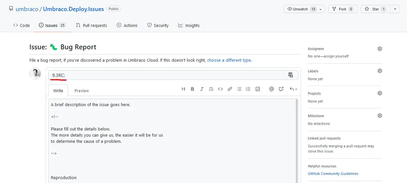 Umbraco Deploy 9.3 New Github Issue 1253X564px