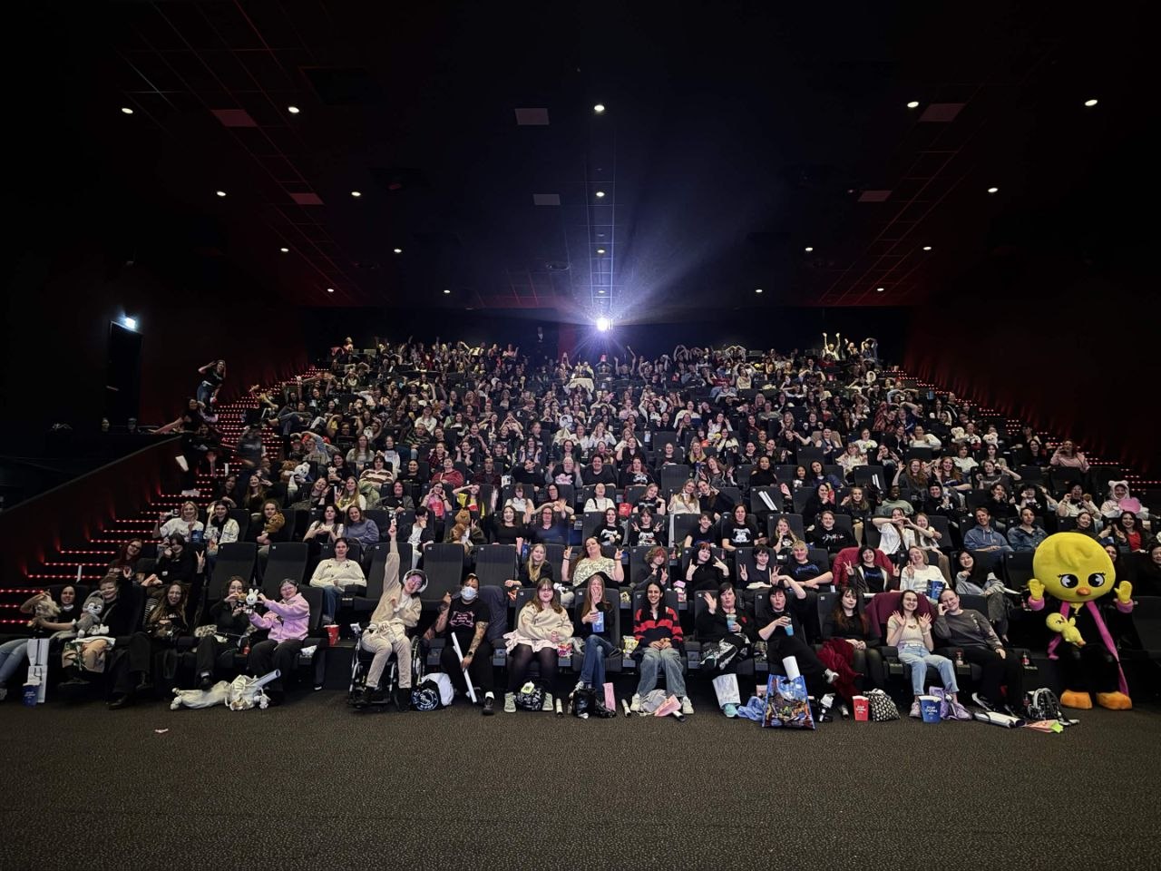 Lots of people at a concert screening