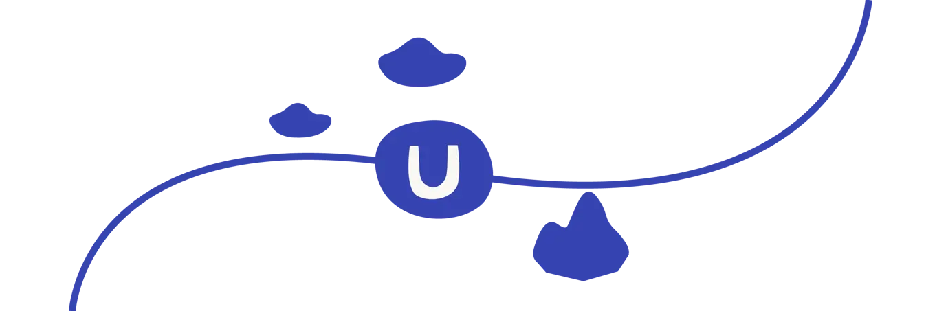 A white Umbraco logo in a blue circle, surrounded by blue clouds