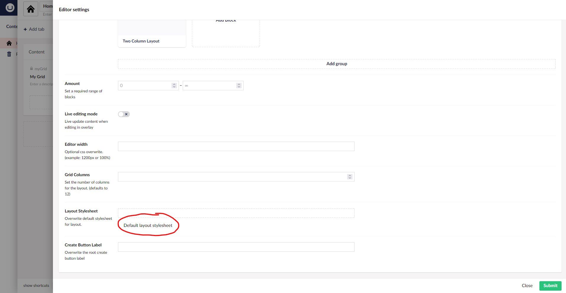 Block Grid Editor Default Stylesheet 1914X993px