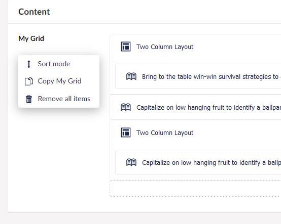Block Grid Editor Property Actions 554X443px