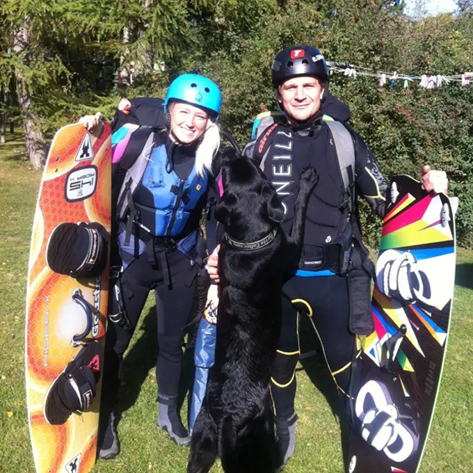 Marie kitesurfing