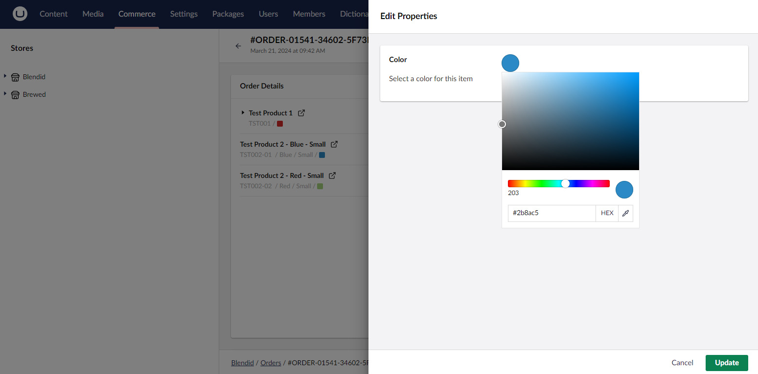 Color Picker Umbraco Commerce 1549X765px