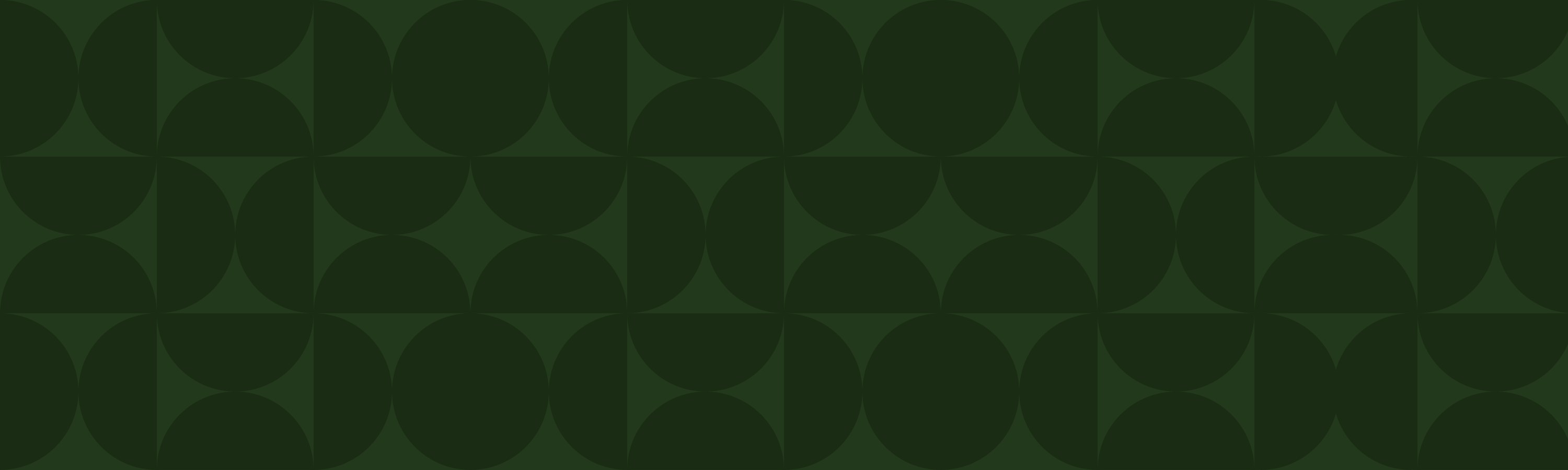A dark green abstract background graphic featuring a repeating geometric pattern of interlocking semi-circles and circles.