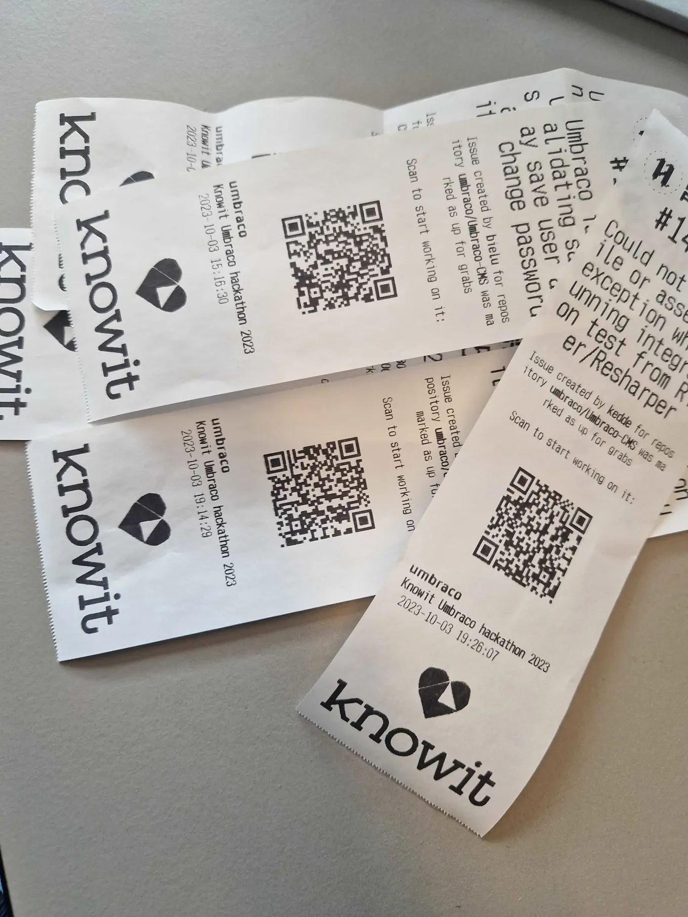 Tickets from the Copenhagen hackathon