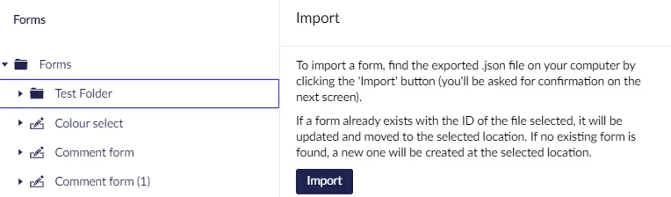 Umbraco Forms 9.4 Import Forms 764X224px