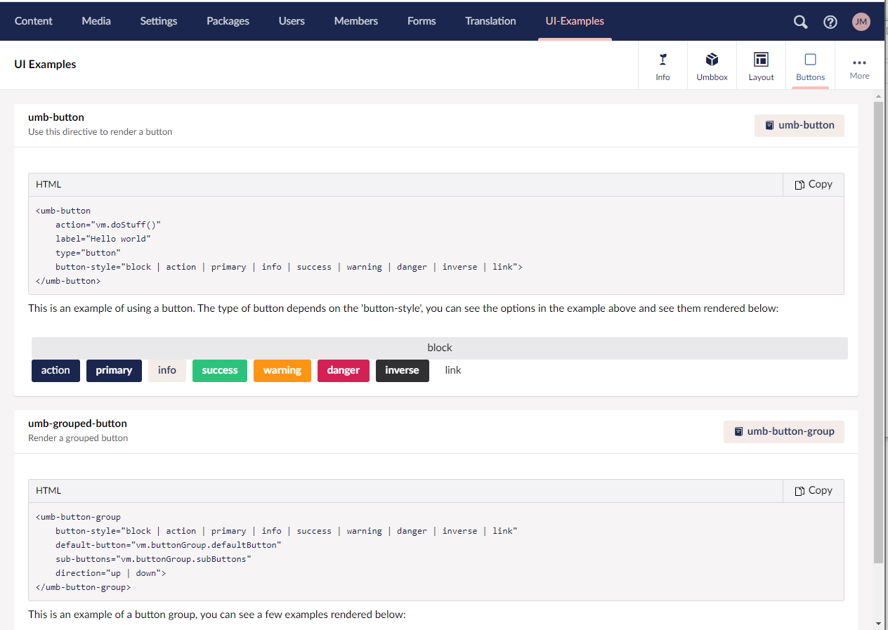 UI Examples Screenshot