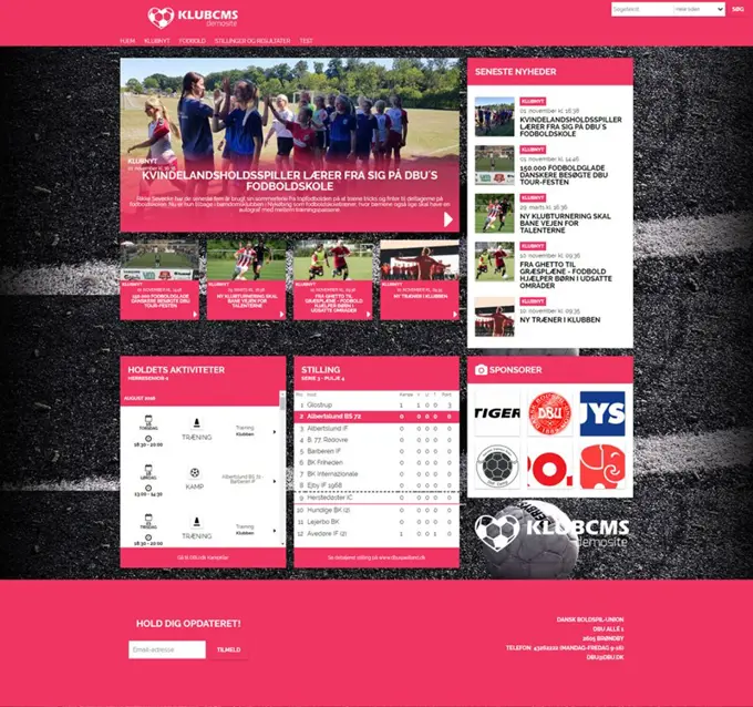 KLUBCMS website screenshot