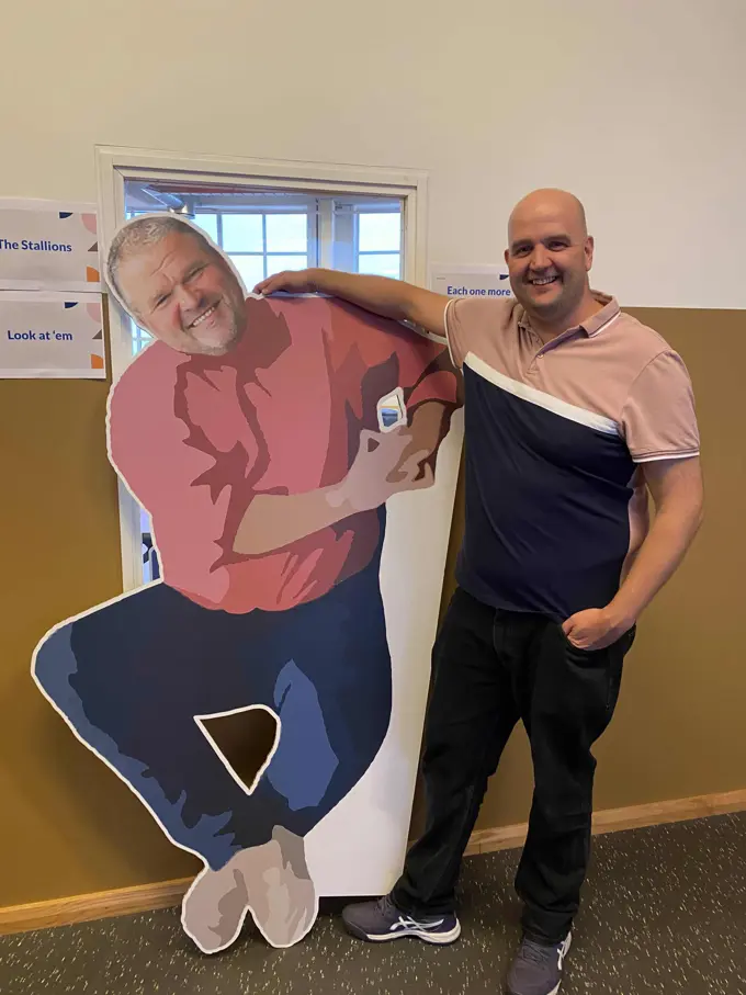 Me Stood With A Life Size Sticker Of Kim