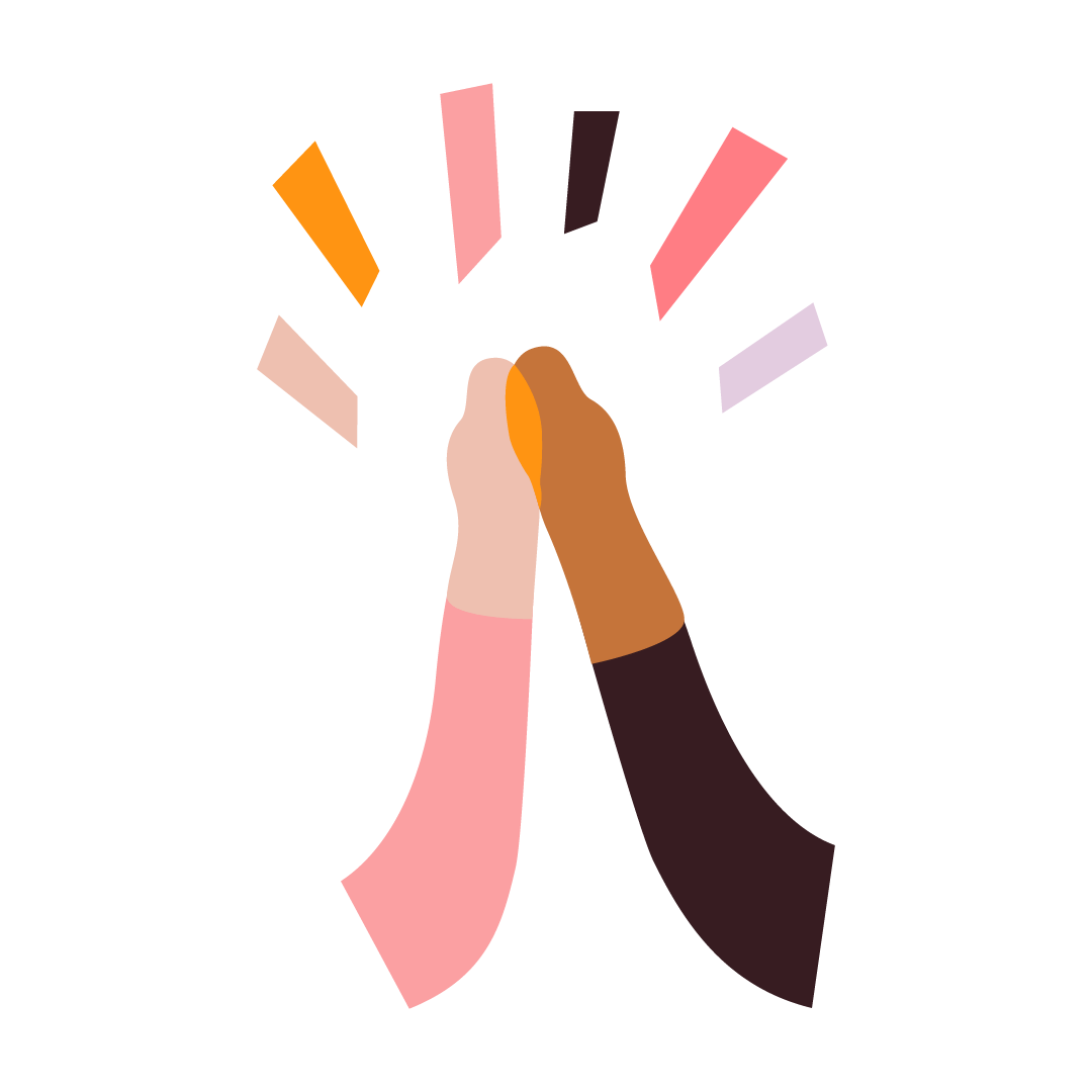 2 arms high fiving
