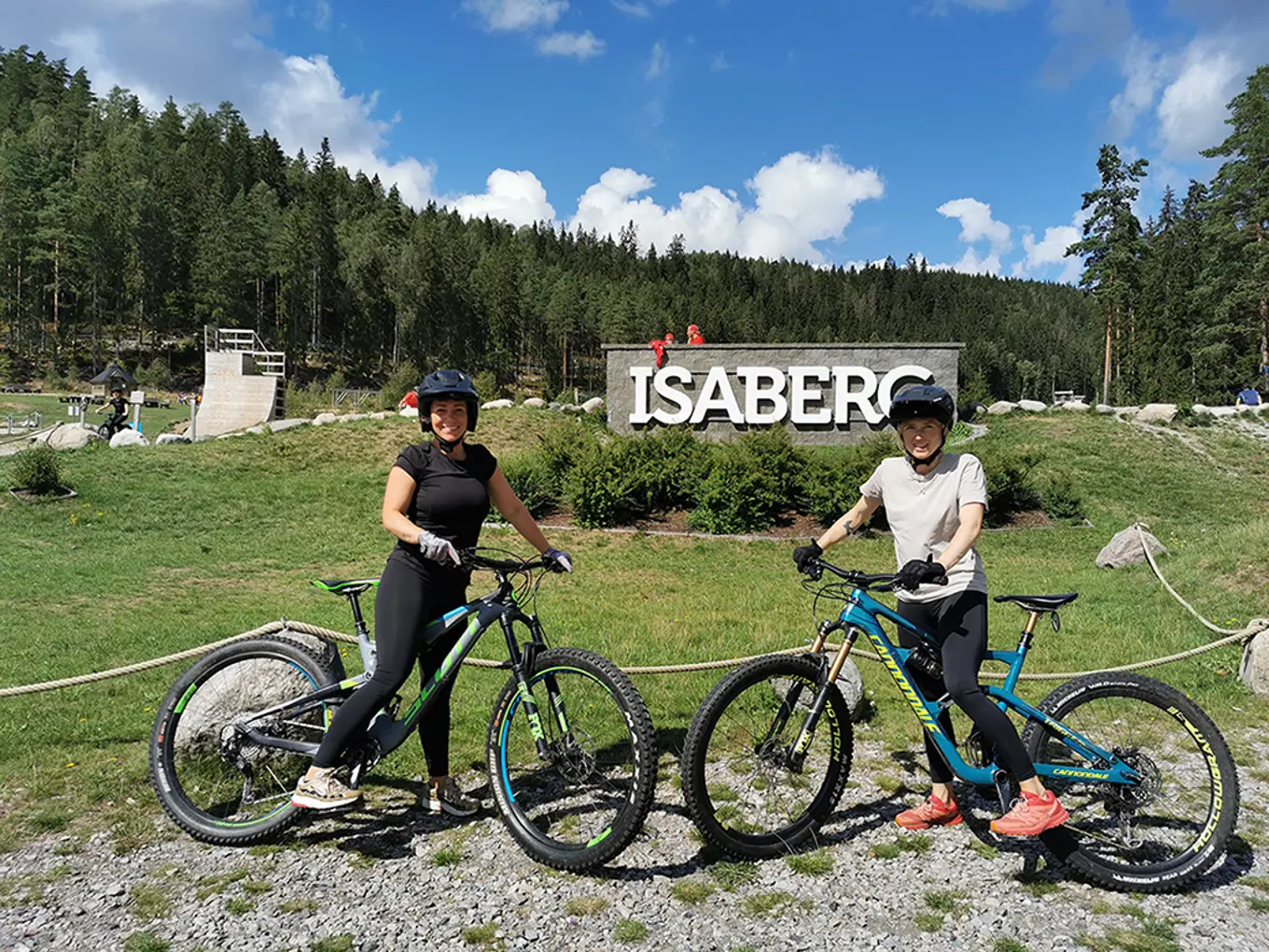 Marie riding mountainbike