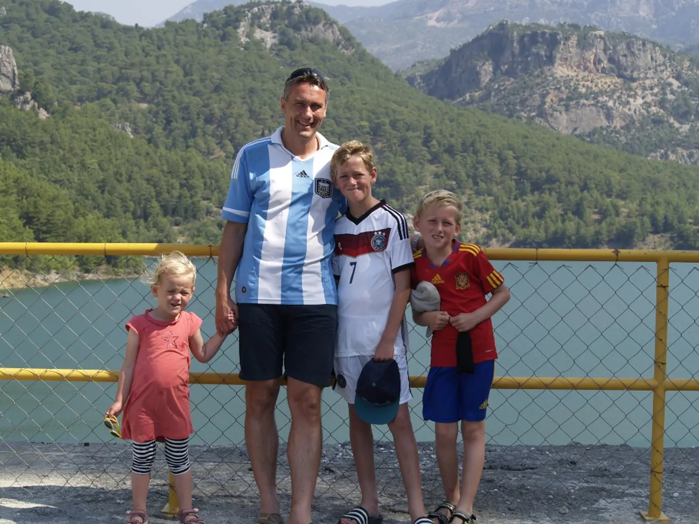 Anders with his kids in Alanya, Turkey