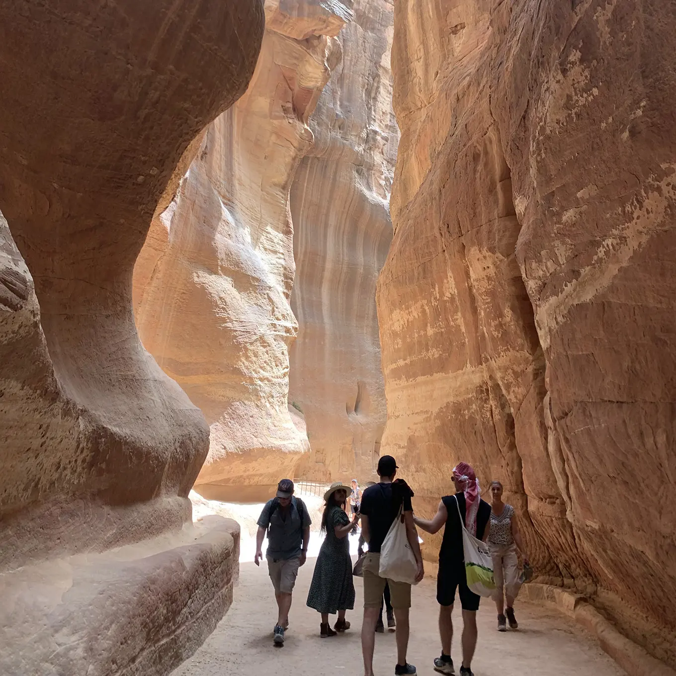 Iveta in the cave in Petra