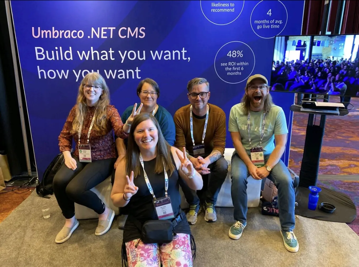 Jen at the Open Source Summit in North America with some of her Umbraco pals.