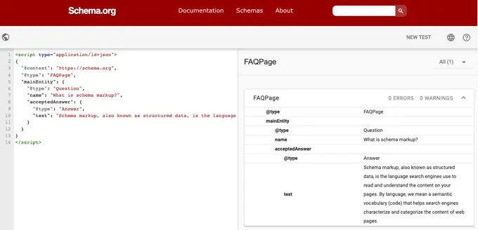 Schemaorg Schema Markup Validation Tool