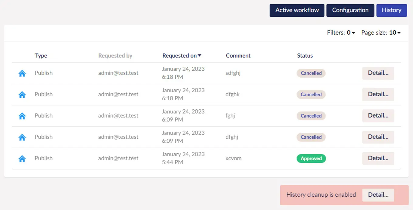 Umbraco Workflow 11.1 History Cleanup Enabled 1024X522px
