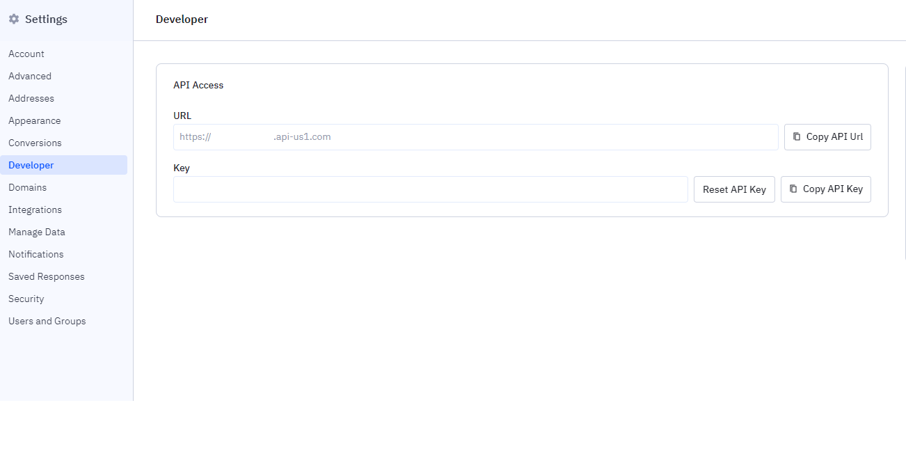 Active Campaign Developer Section