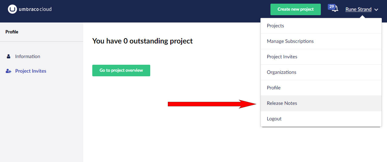 Umbraco Cloud Portal Release Notes