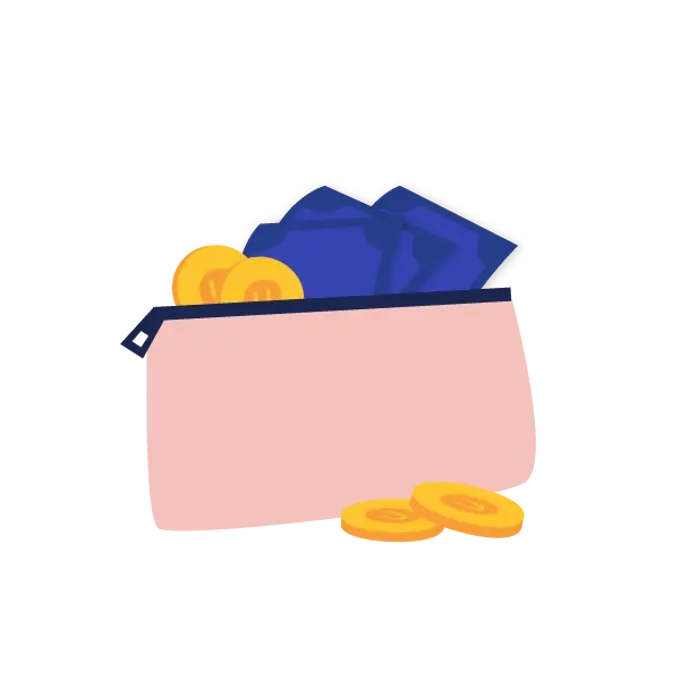 Purse with cash icon