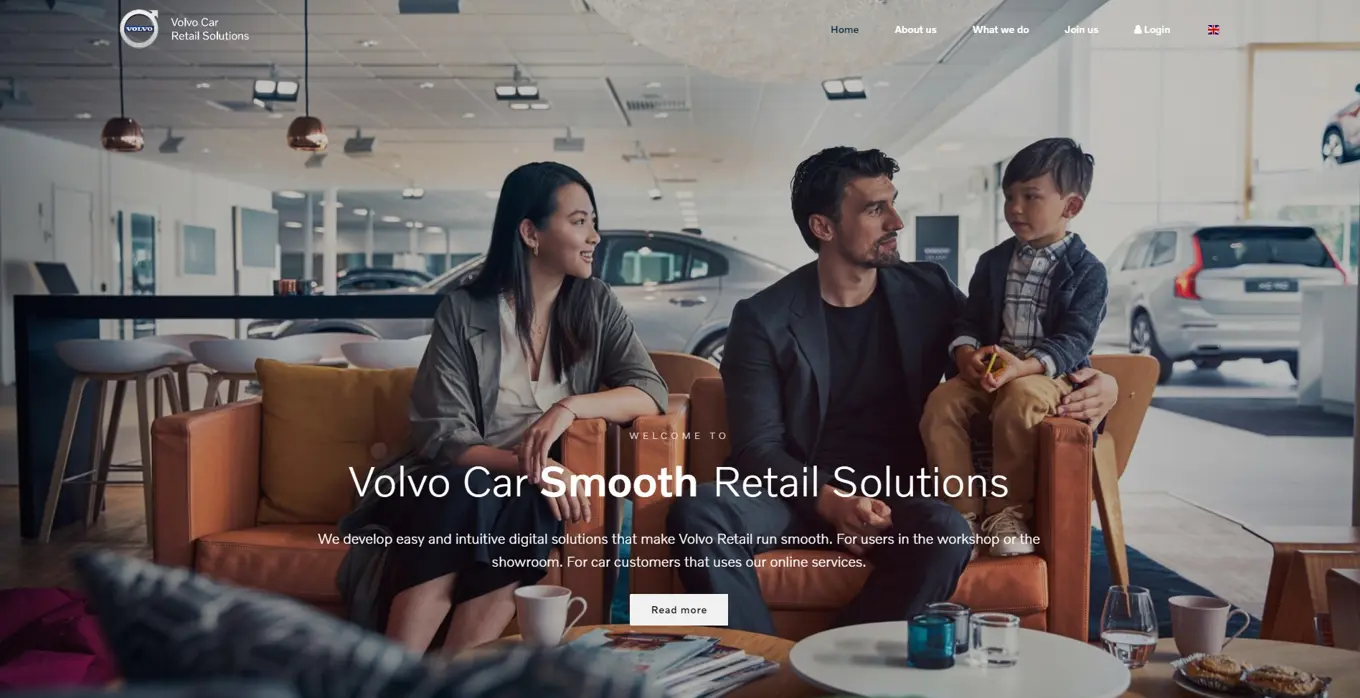 A screenshot of the Volvo Car Retail Solutions website