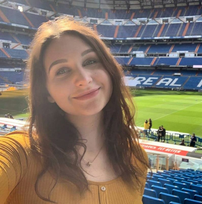 Andrea at baseball stadium