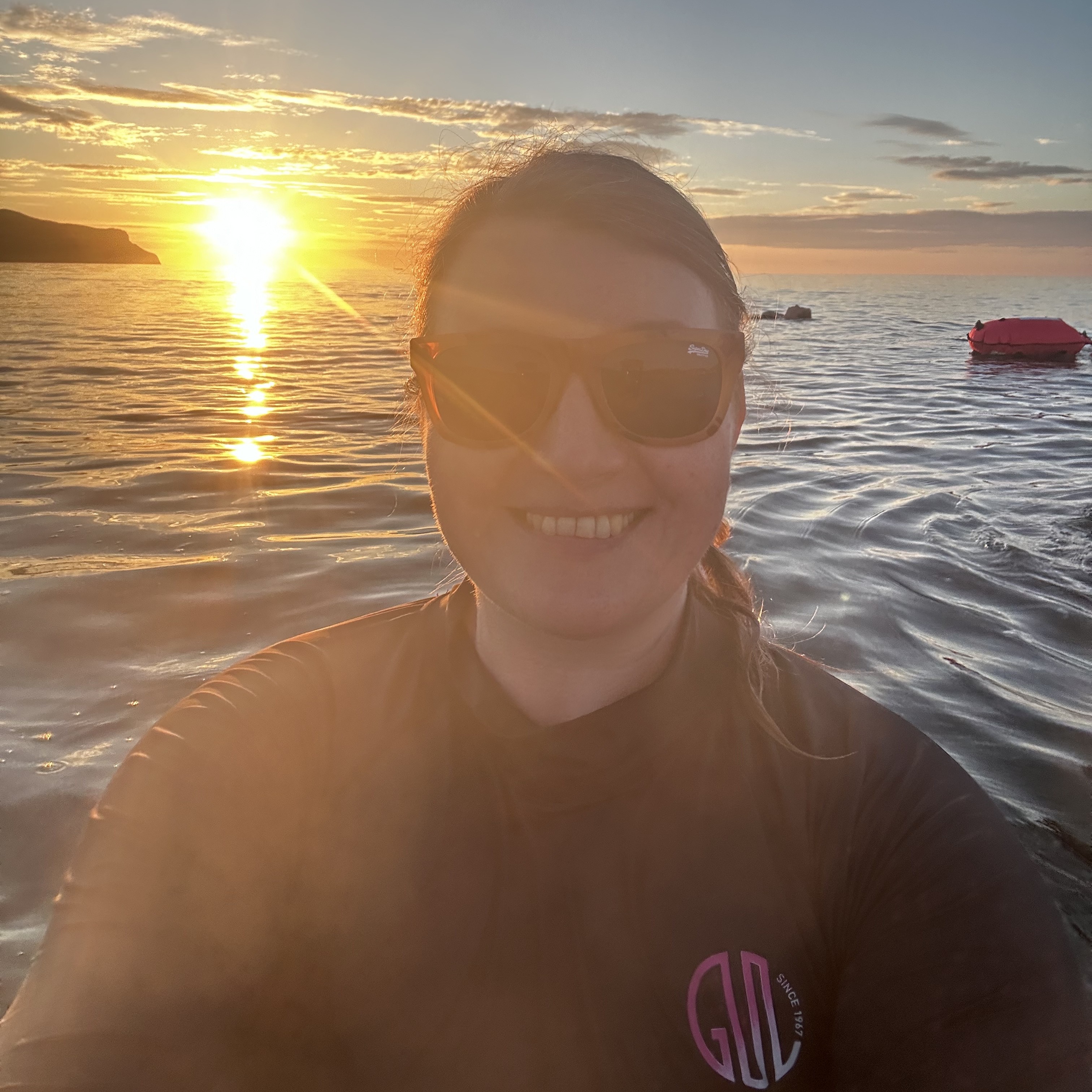 Sunset sea swim, Llandudno, North Wales