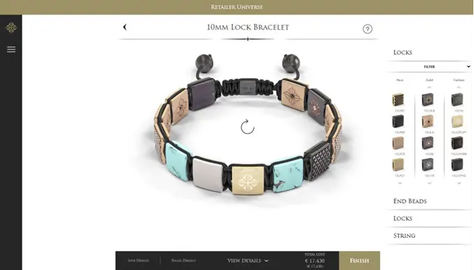 Website screenshot of Shamballa Jewels 10 mm Lock Bracelet