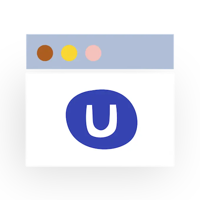 Graphic of Umbraco logo in a browser window