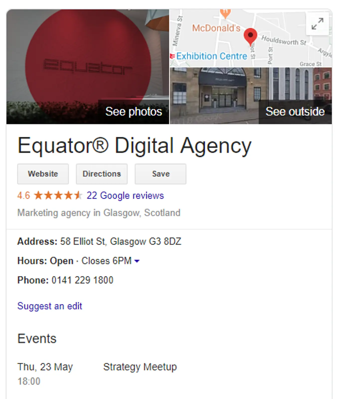 Equator Digital Agency Google Infobox