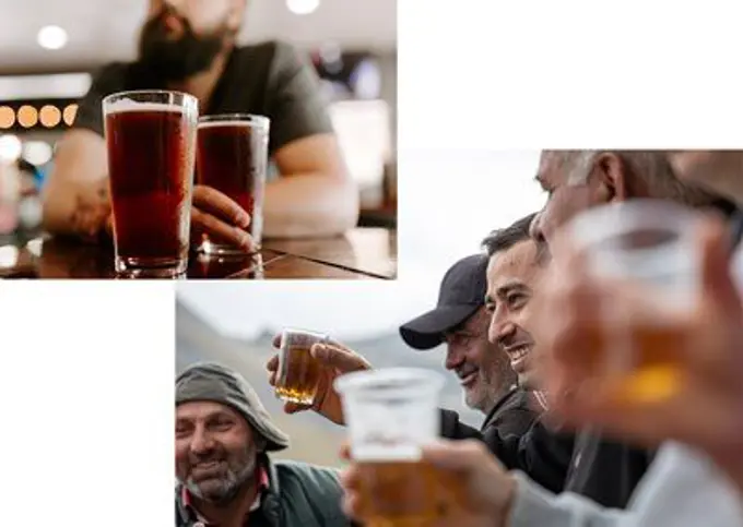 People having beer St Austell Brewery