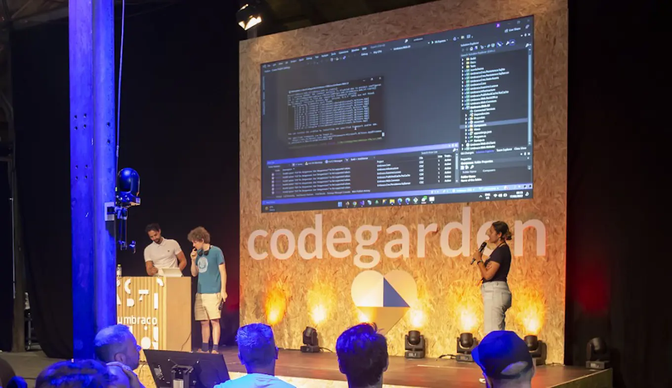 Javed, Sven and Emma are on-stage as part of UmbraCollab at Codegarden