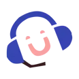 Happy support emoji with headset