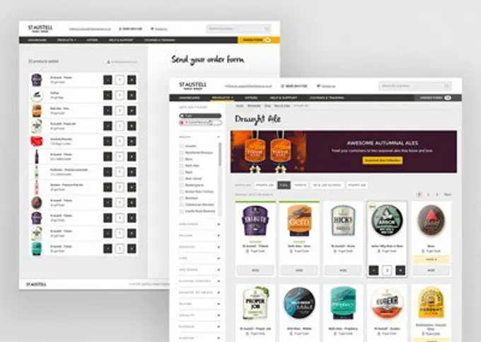 Screenshot of St Austell Brewery website