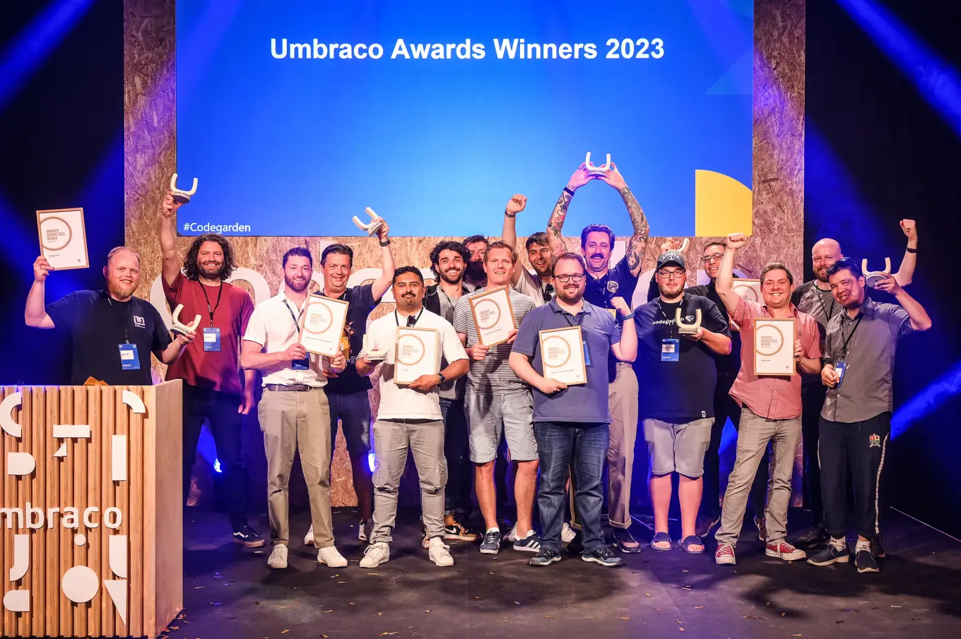 Umbraco Awards winners on stage