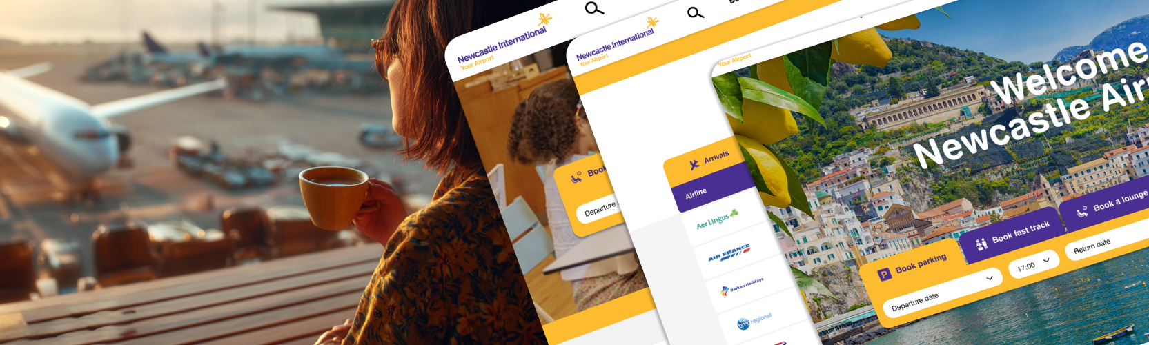 A view of the back-office CMS interface used to manage content for the airport's website.