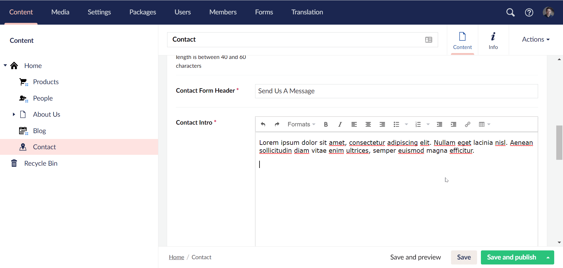 Umbraco 8.16 Table Color Picker