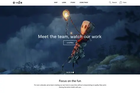 A screenshot from the website of e→d films