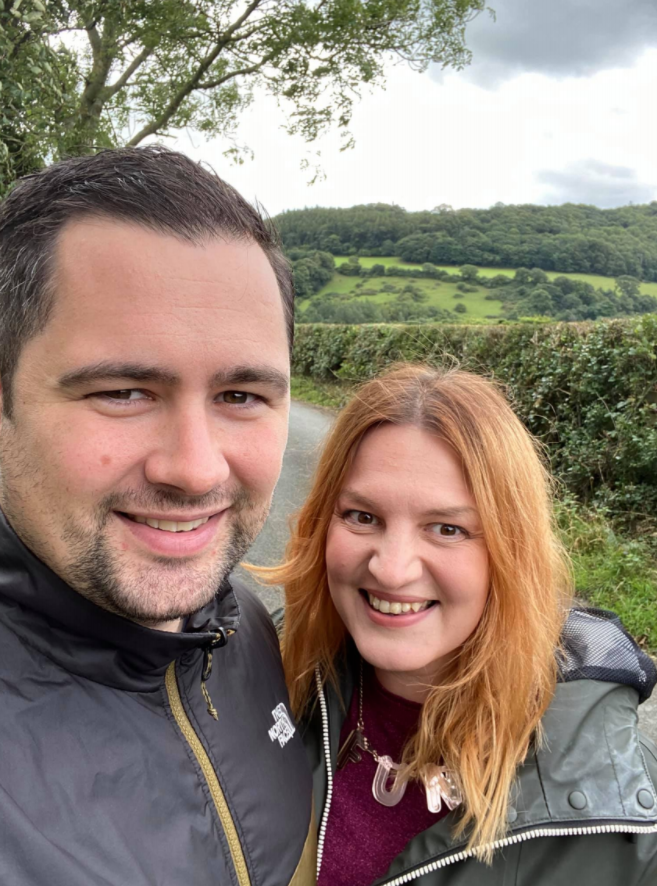 With my wife Victoria in the beautiful countryside