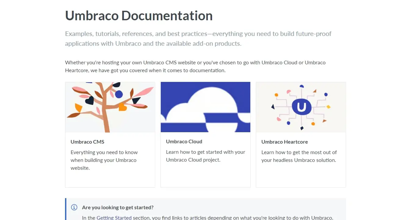 Screenshot of Umbraco Docs website screenshot