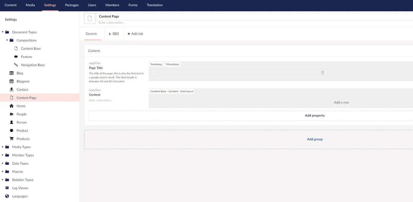 Umbraco 8.17 Generic Tab 1483X664