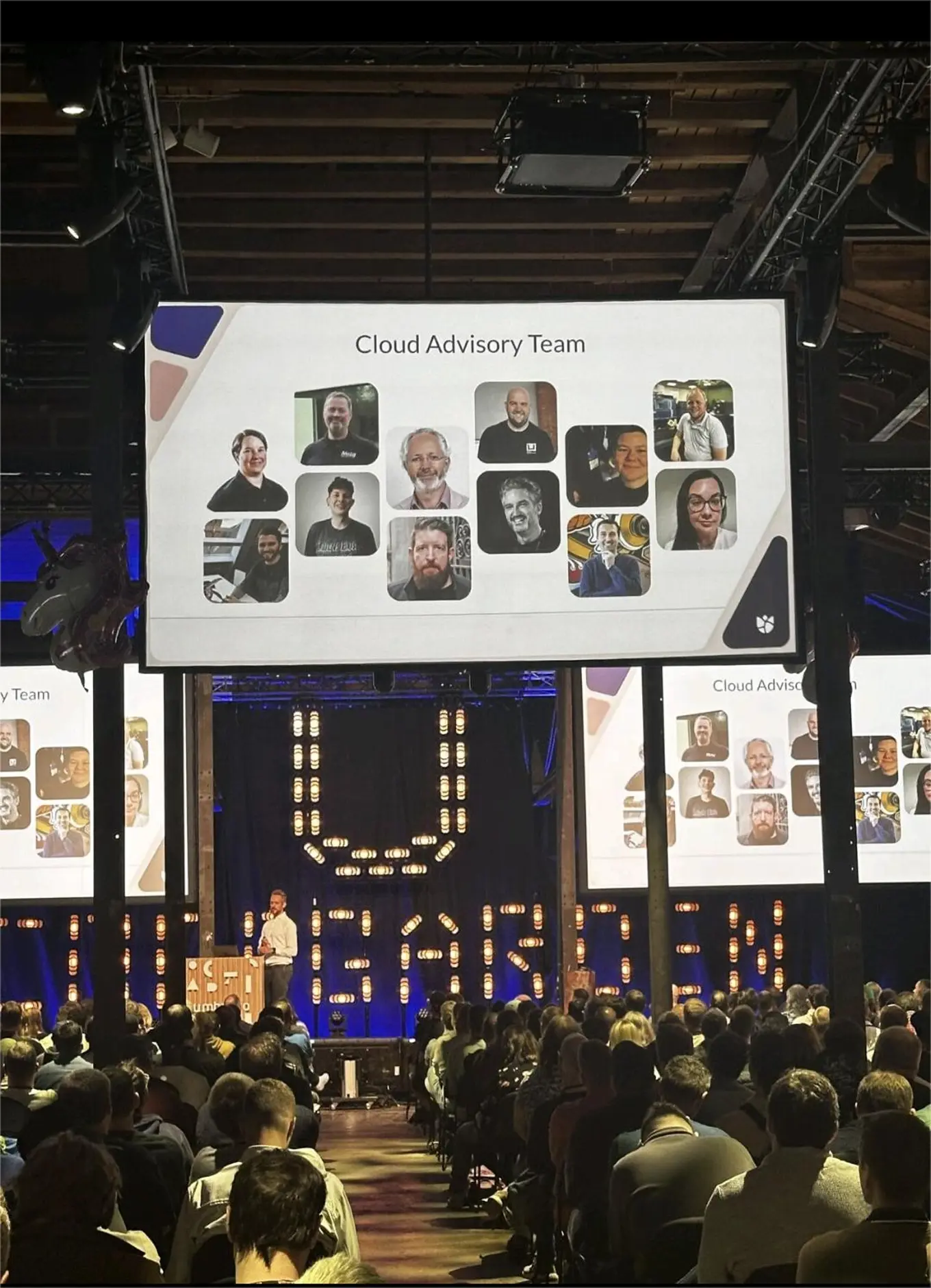 Image of Jen on screen, as part of the Umbraco Cloud Advisory Board