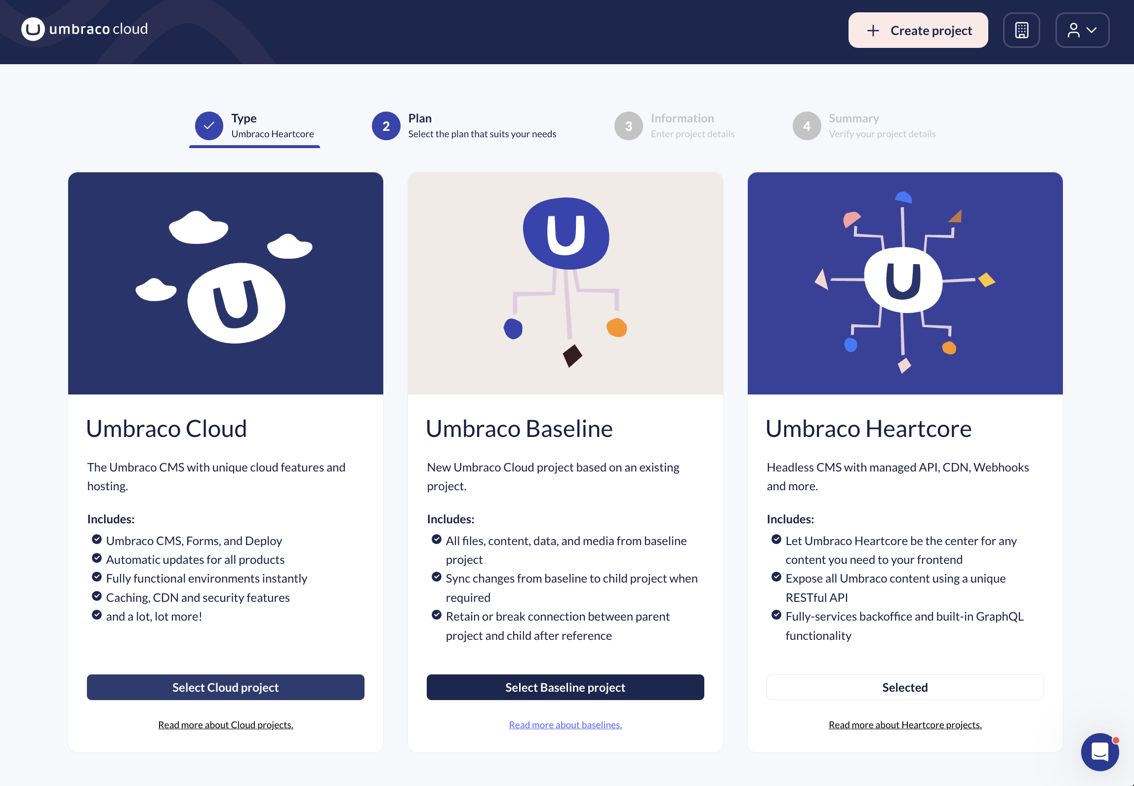 Umbraco Cloud Plan Selection 2296 × 1592Px
