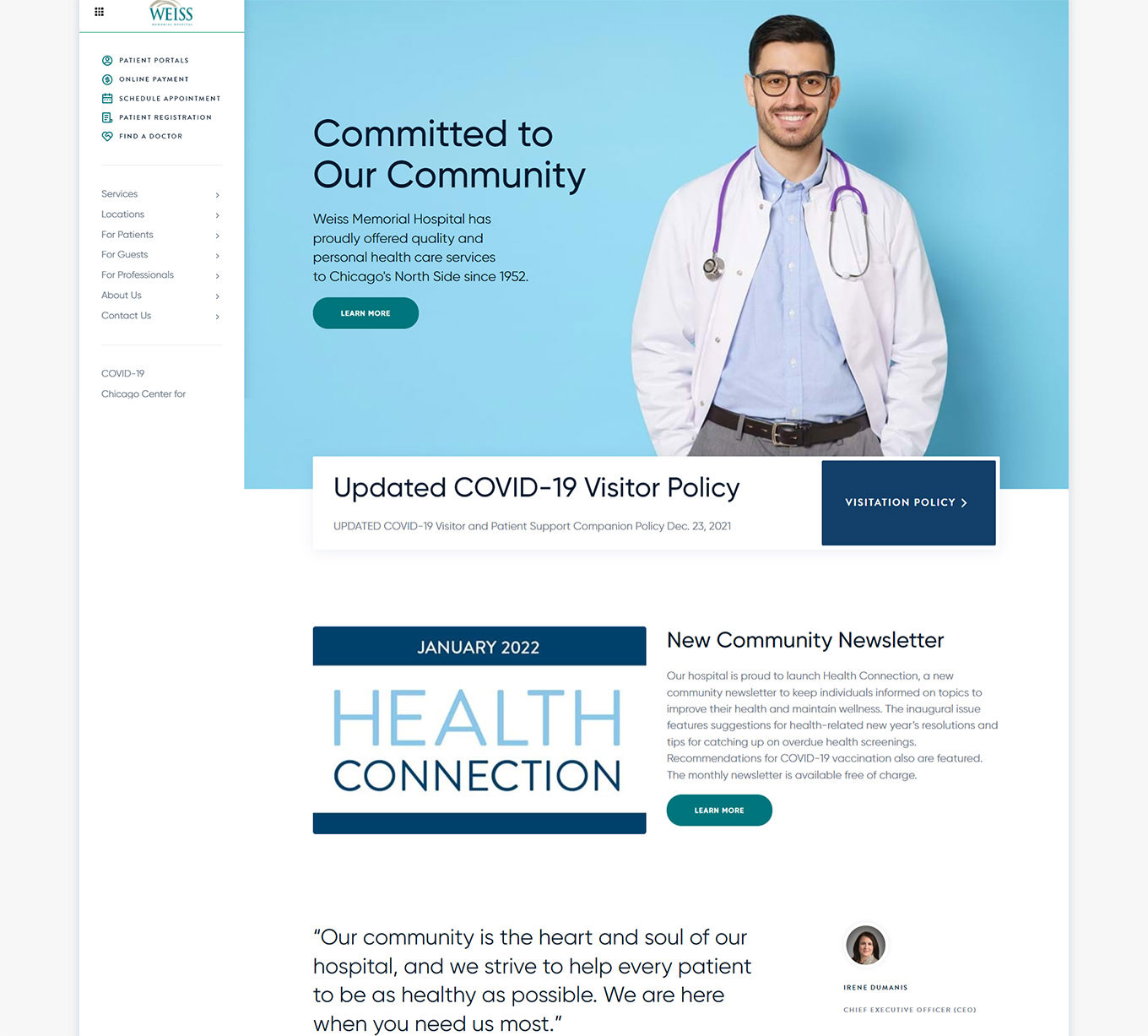 Frontpage screenshot
