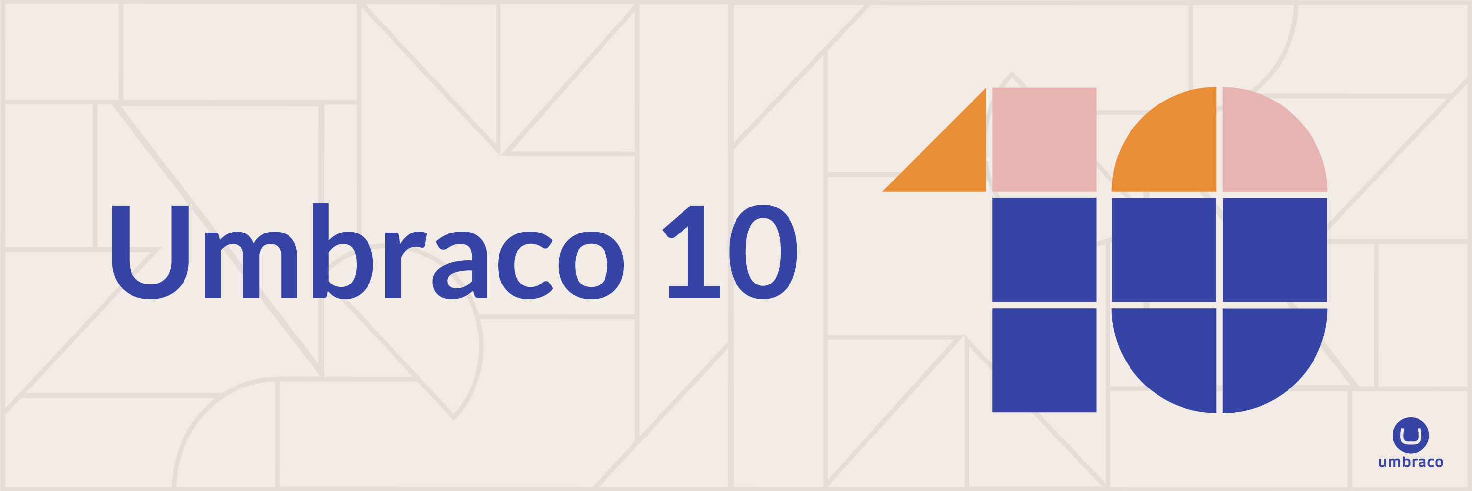 Umbraco 10 illustration with geometrical shapes