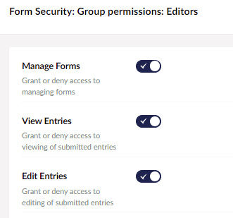 Umbraco Forms 9.3 Edit Entries Permission 331X309px