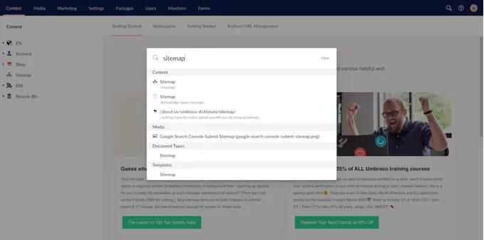 Search For Sitemap
