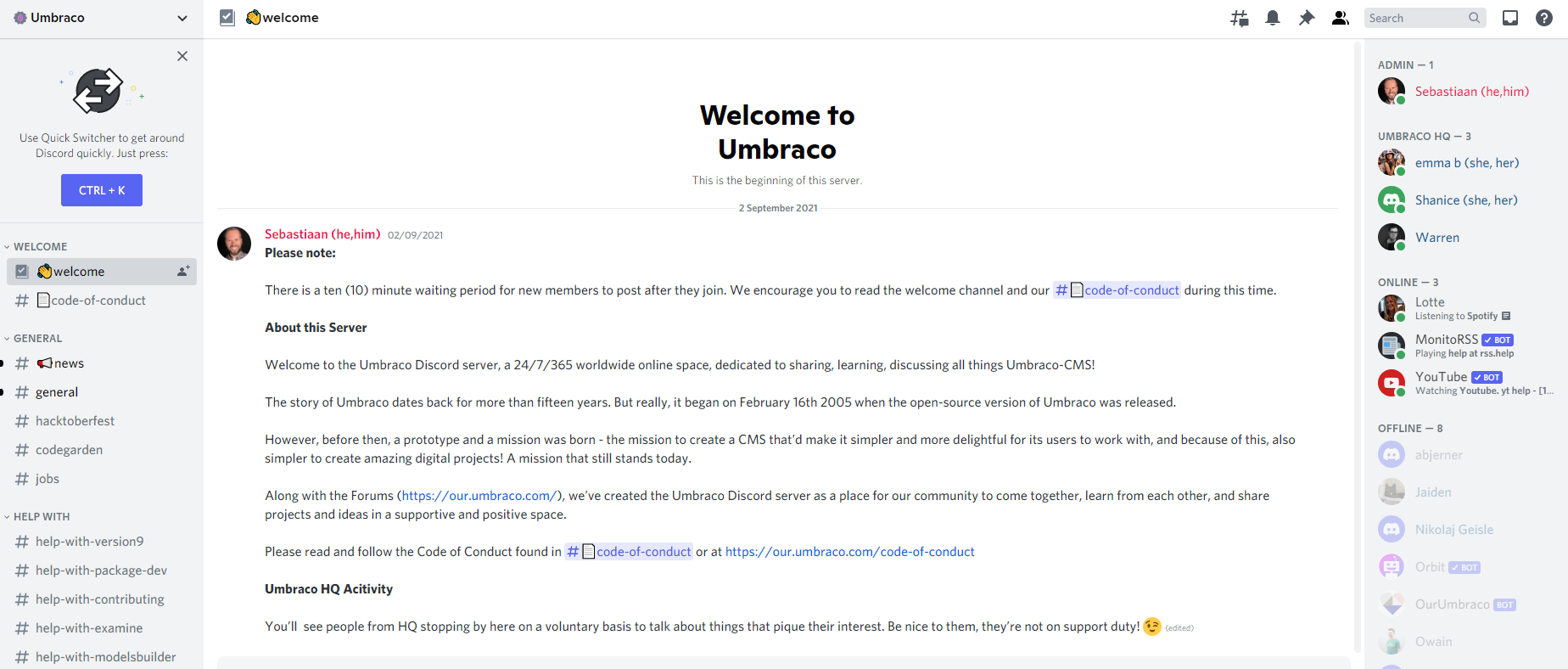 Welcome To Umbraco Discord