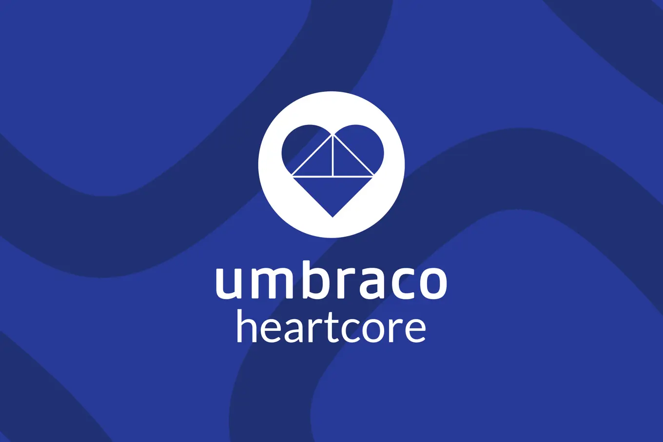 Umbraco Heartcore heart logo on a blue background