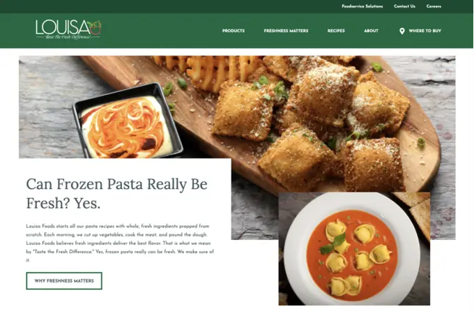 Client example - Louisa Foods